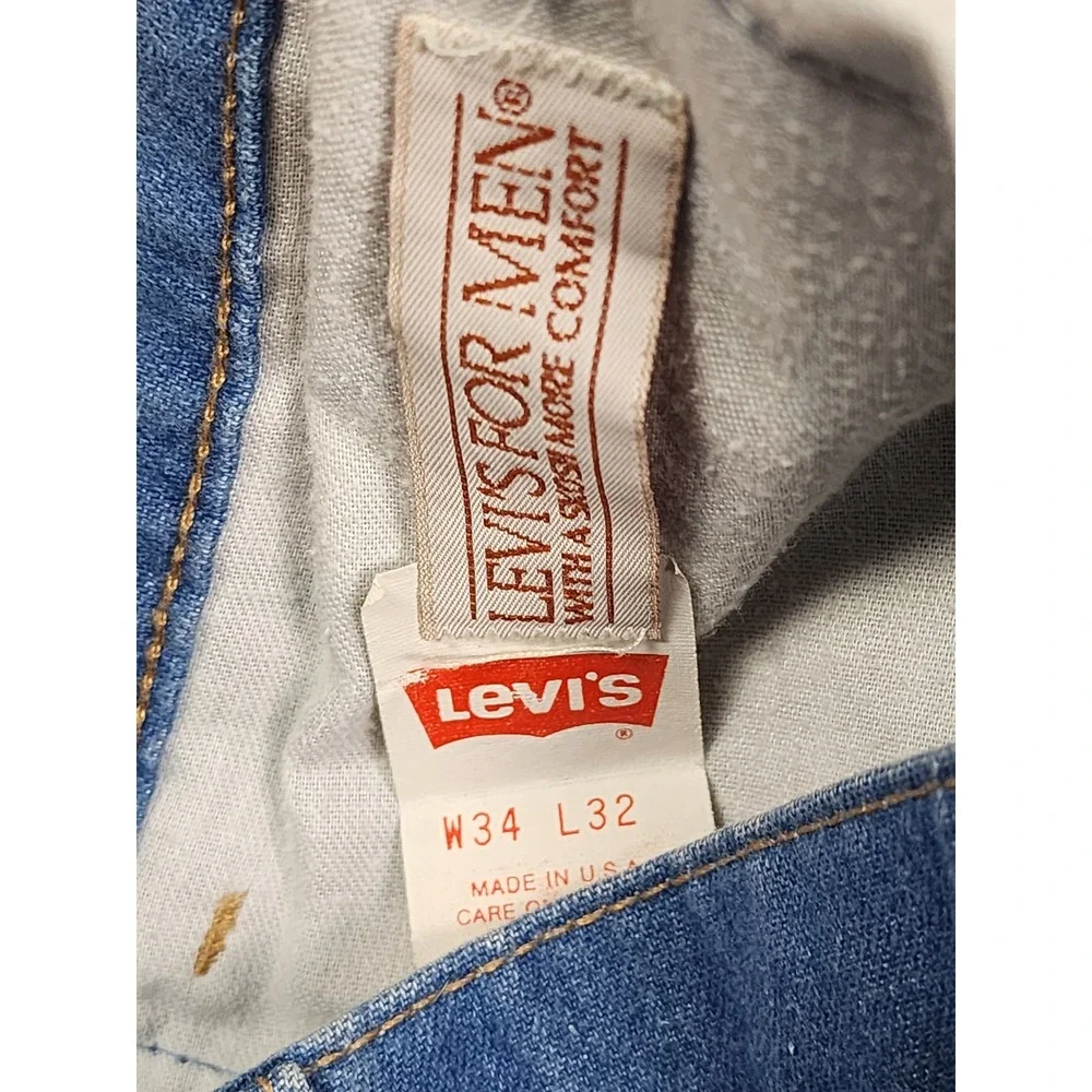 Vintage Levis For Men 34x32 40547-0812 Orange Tab Jeans Blue Denim Made in USA